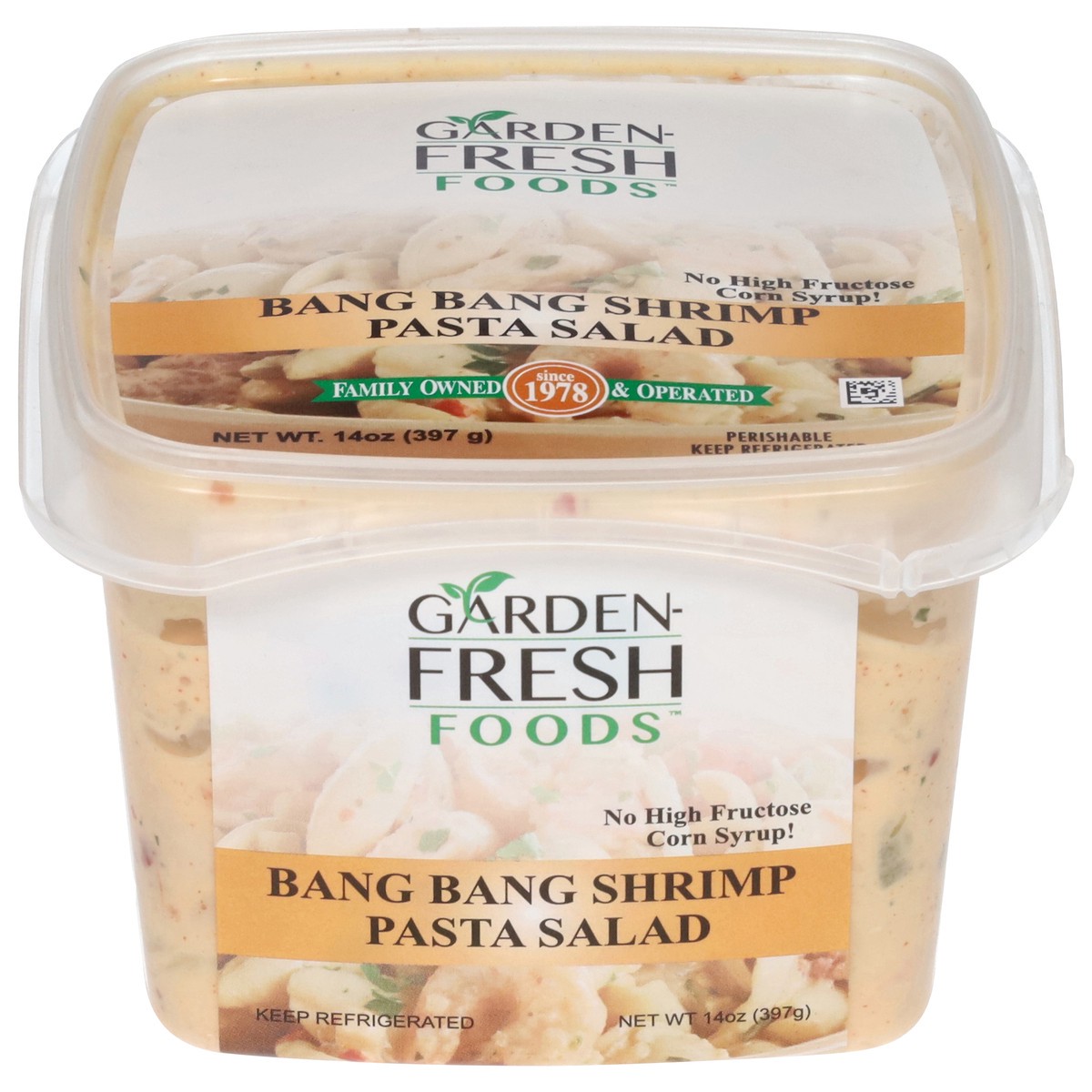 slide 1 of 13, Garden-Fresh Foods Bang Band Shrimp Pasta Salad 14 oz, 14 oz