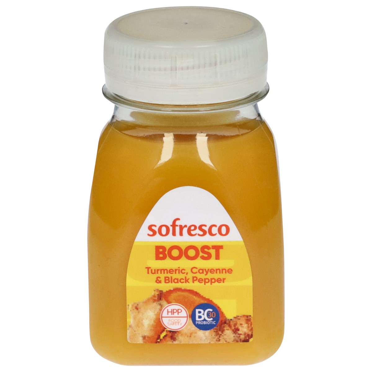 slide 1 of 9, Sofresco Boost Turmeric Cayenne & Black Pepper Juice with Live Cultures - 3.7 fl oz, 3.7 fl oz