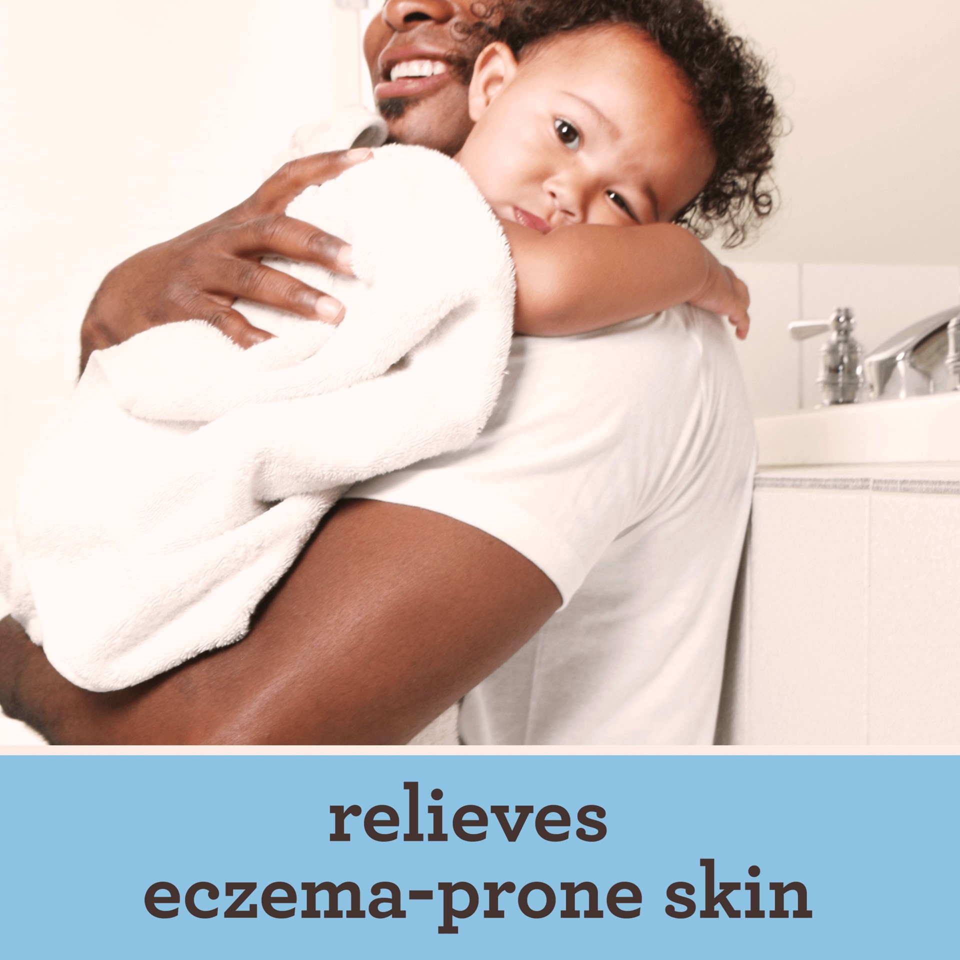 slide 6 of 9, Aveeno Eczema Therapy Soothing Bath Treatment for Relief of Dry, Itchy & Irritated Skin, Made with Natural Colloidal Oatmeal, Fragrance-, Paraben-, Steroid- & Tear-Free, 10 ct, 7.5 oz