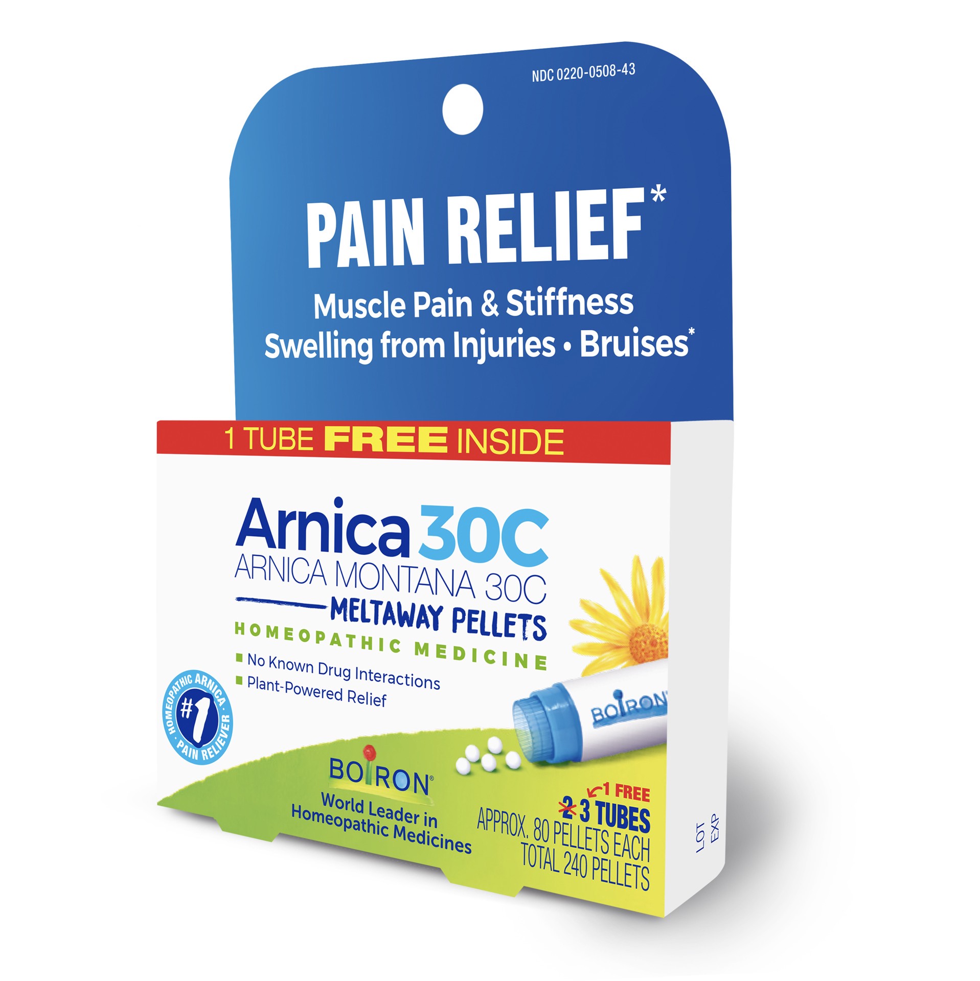 slide 8 of 10, Boiron Pain Relief Arnica 30C 3 - 80 Pellet Tubes, 3 ct