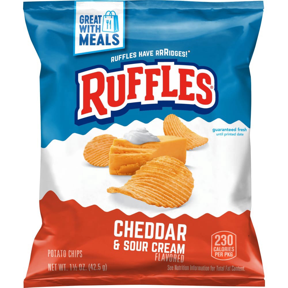 slide 2 of 2, Ruffles Cheddar & Sour Cream Potato Chips, 1.5 oz