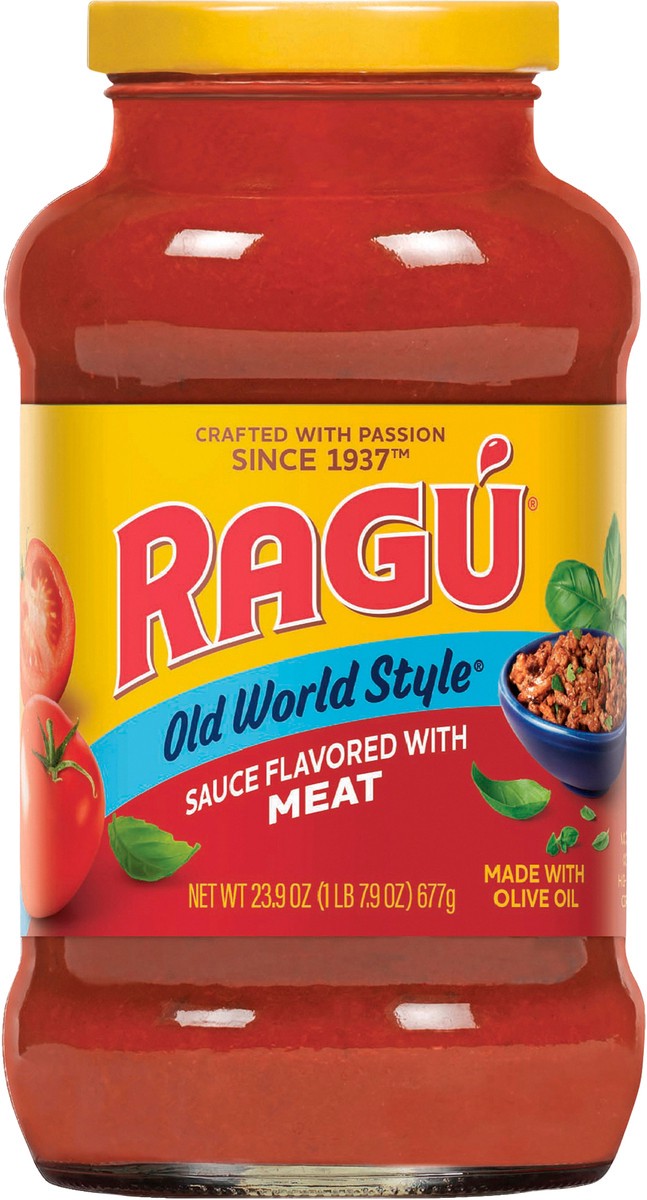 slide 6 of 9, Ragu Old World Style Meat Pasta Sauce, 24 oz., 23.9 oz