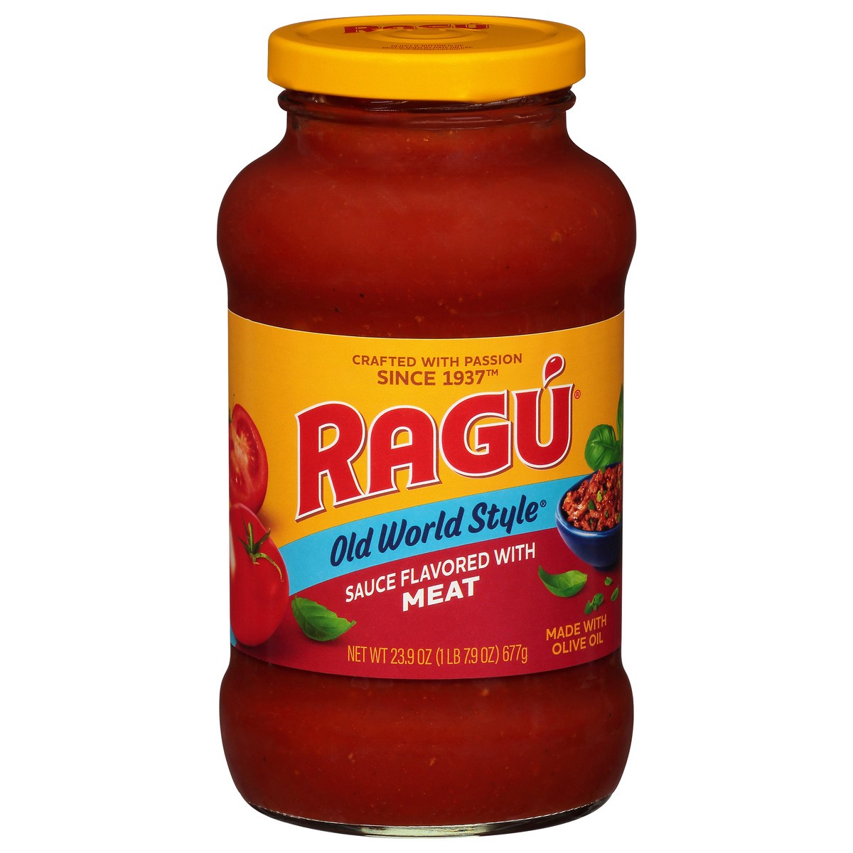 slide 1 of 9, Ragu Old World Style Meat Pasta Sauce, 24 oz., 23.9 oz