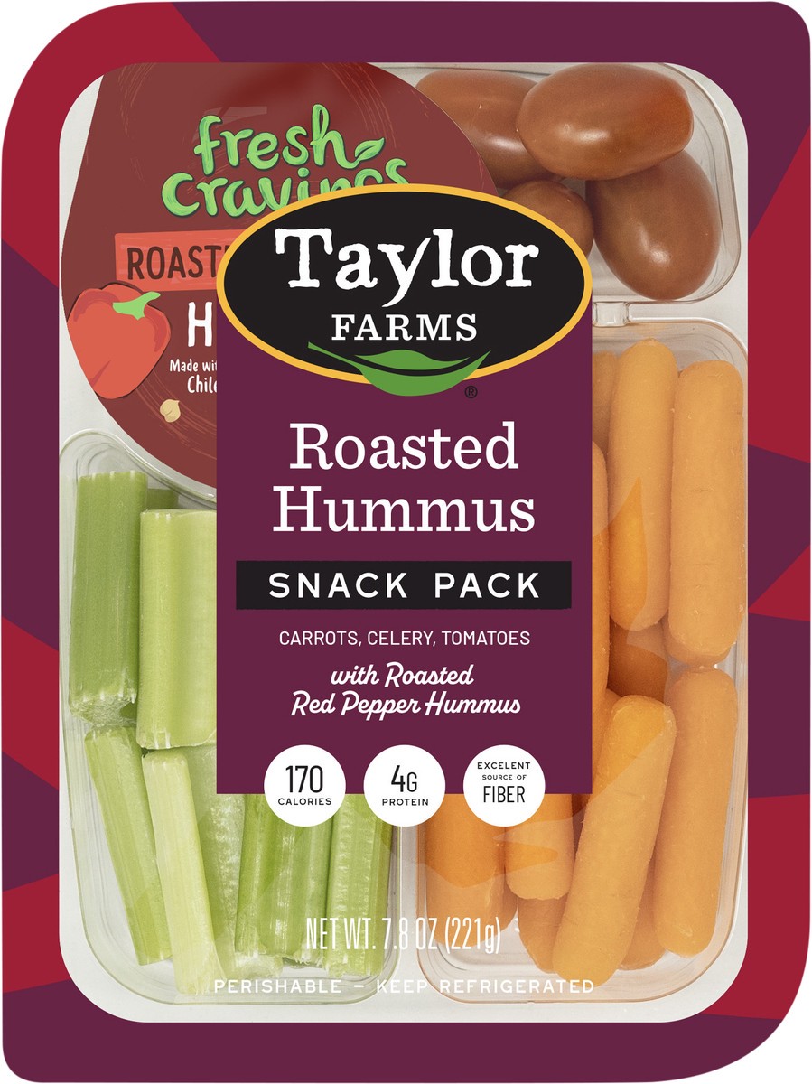 slide 4 of 7, Taylor Farms Roasted Hummus Snack Pack - 7.8 oz, 7.8 oz