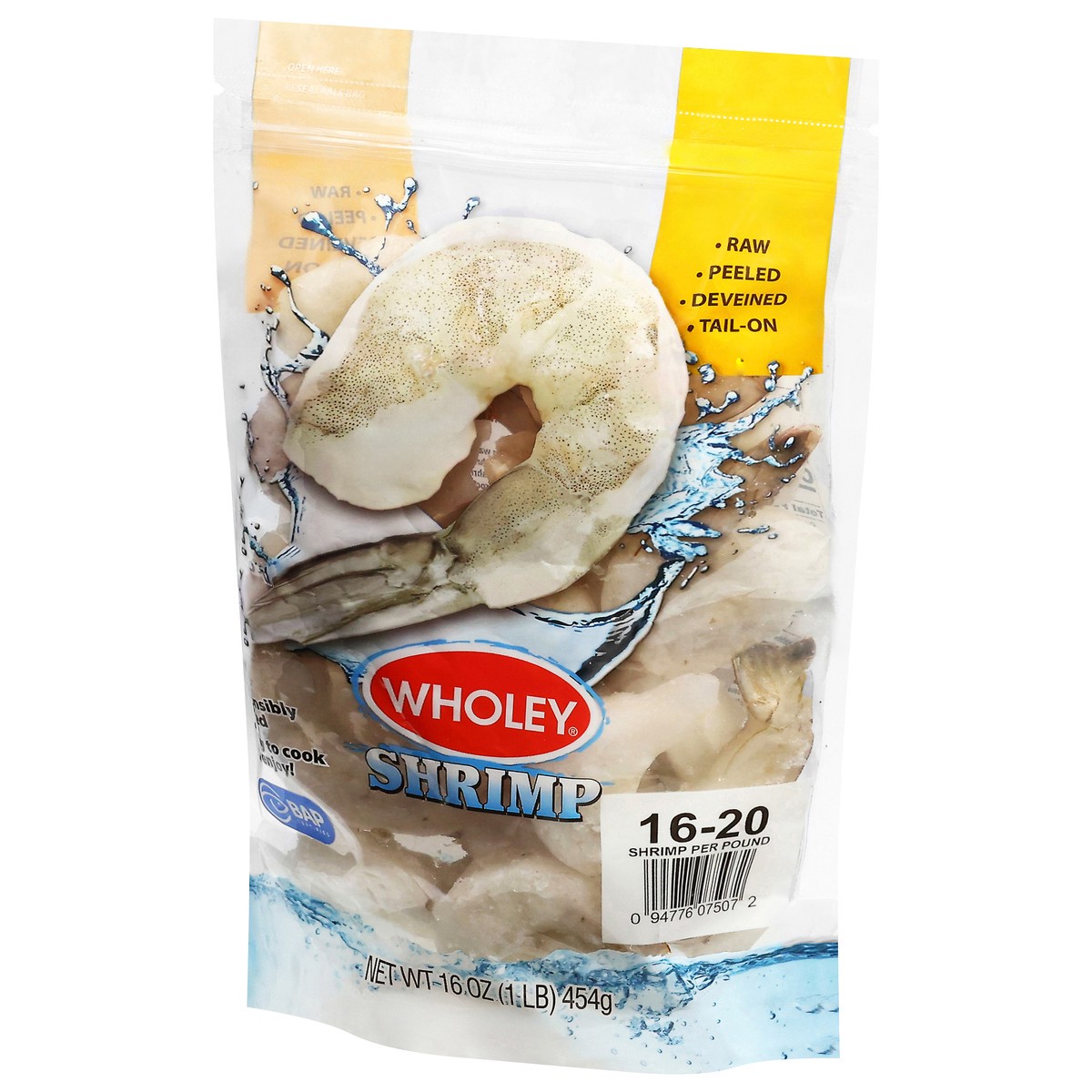 slide 2 of 4, Wholey Raw Peeled Deveined Tail-On Shrimp 16 oz, 1#