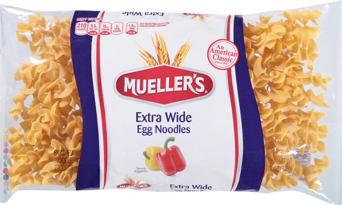 slide 6 of 9, Mueller's Extra Wide Egg Noodles, 12 oz