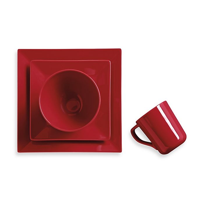slide 1 of 1, Real Simple Square Place Setting - Red, 4 ct