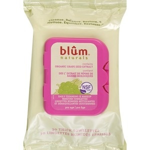 slide 1 of 1, Blûm Naturals Daily Cleansing & Makeup Remover Towelettes, Pro Age, 30 ct