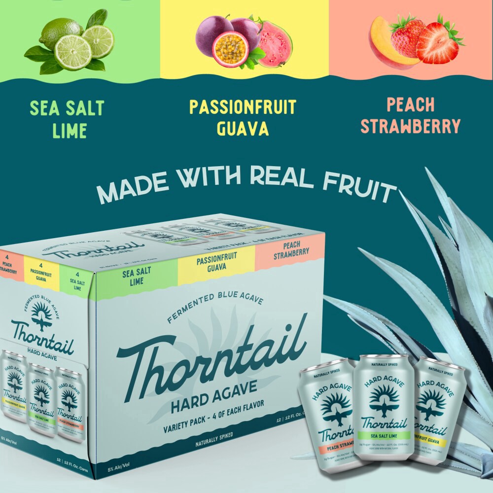 slide 3 of 4, Thorntail Hard Agave Variety Pack, 12 ct; 12 fl oz