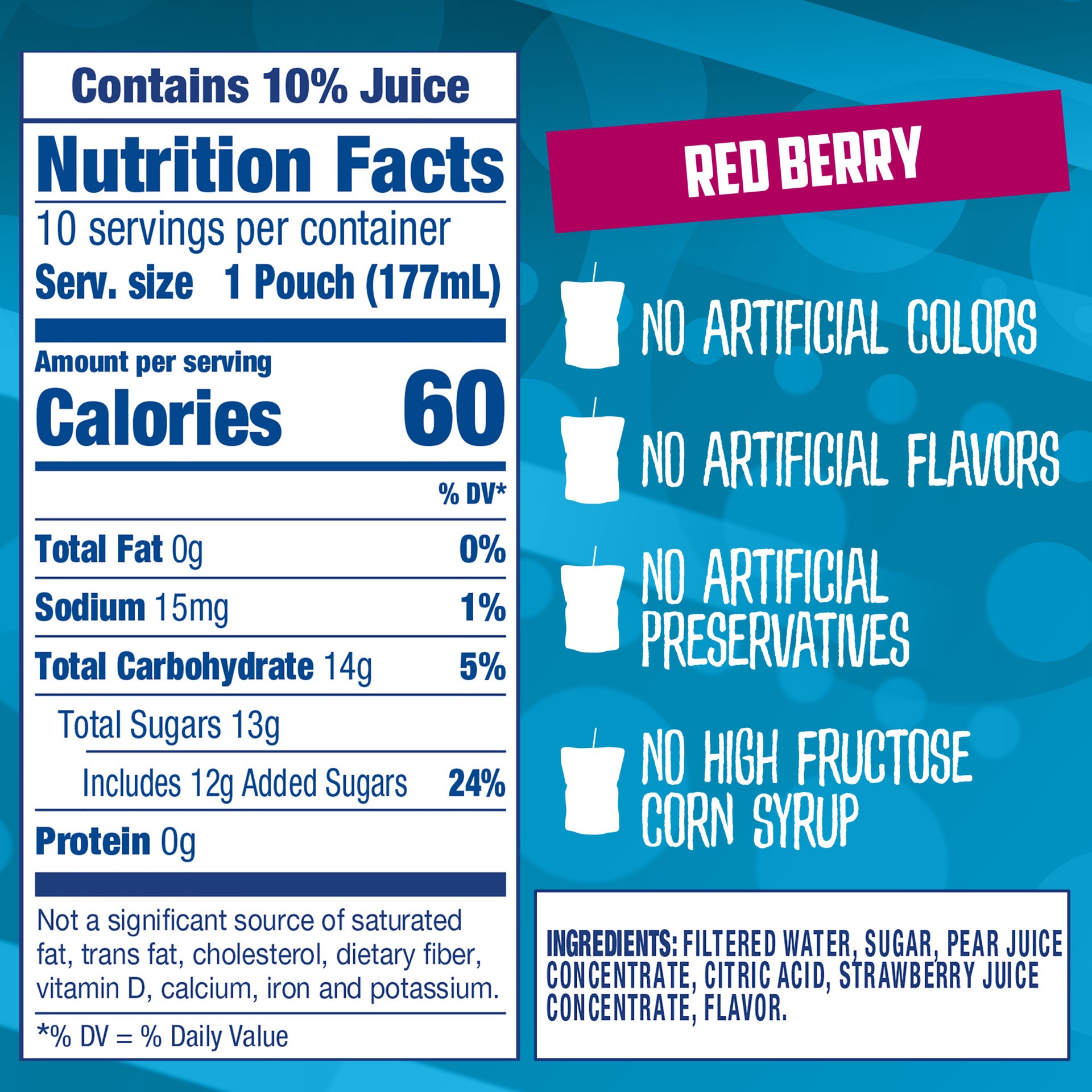 slide 3 of 5, Capri Sun Red Berry Strawberry Raspberry Naturally Flavored Juice Drink Blend, 10 ct Box, 6 fl oz Pouches, 10 ct; 6 fl oz