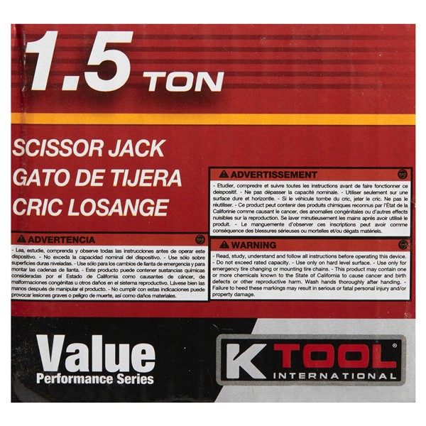 slide 3 of 5, KTOOL K Tool 1.5 Ton Scissor Jack, 1 ct