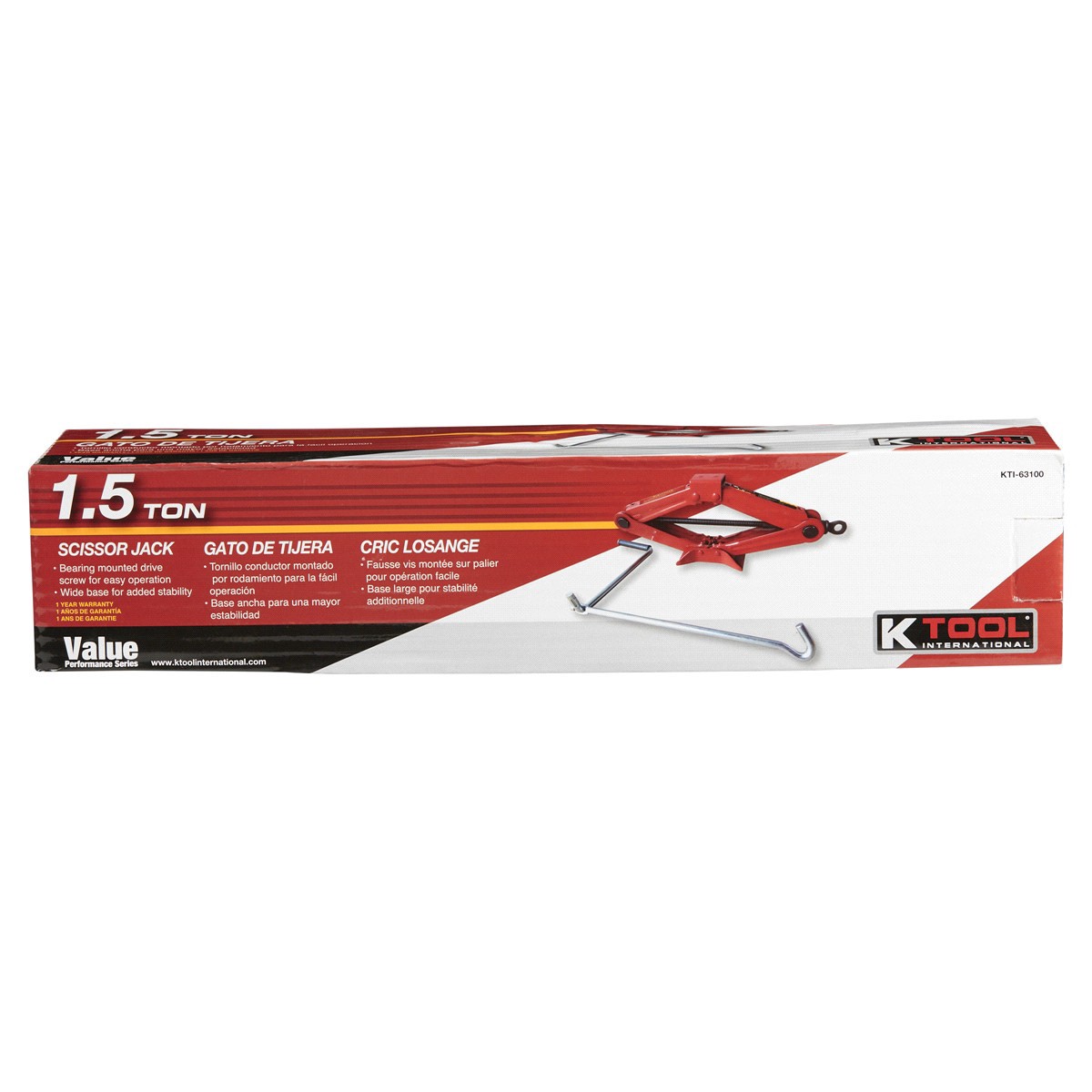 slide 1 of 5, KTOOL K Tool 1.5 Ton Scissor Jack, 1 ct