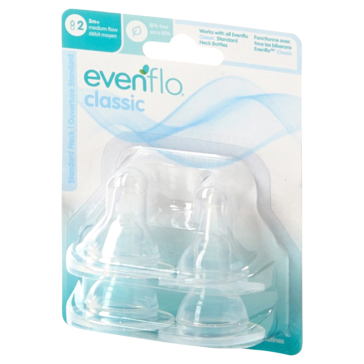 slide 1 of 2, Evenflo 3-6M Medium Silicone Nipples 4-Pack, 1 ct