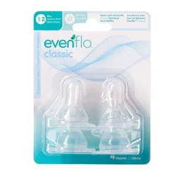 Evenflo 3-6M Medium Silicone Nipples 4-Pack