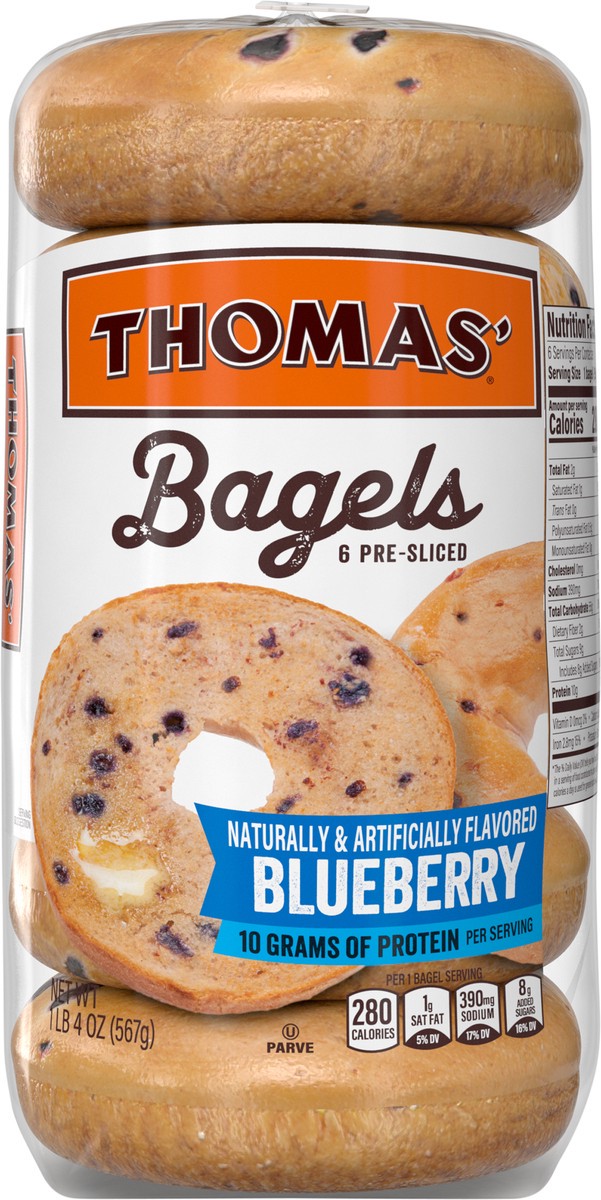 slide 6 of 9, Thomas' Blueberry Bagels - 20oz/6ct, 6 ct; 20 oz