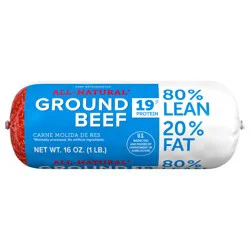 Tyson All Natural* 80% Lean/20% Fat Ground Beef Roll, 1 lb