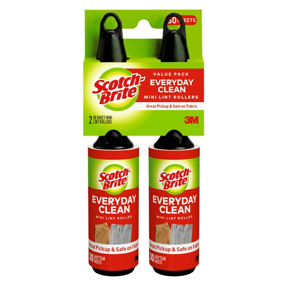 slide 1 of 1, Scotch Brite Mini Lint Roller Twin Pack, 2 ct