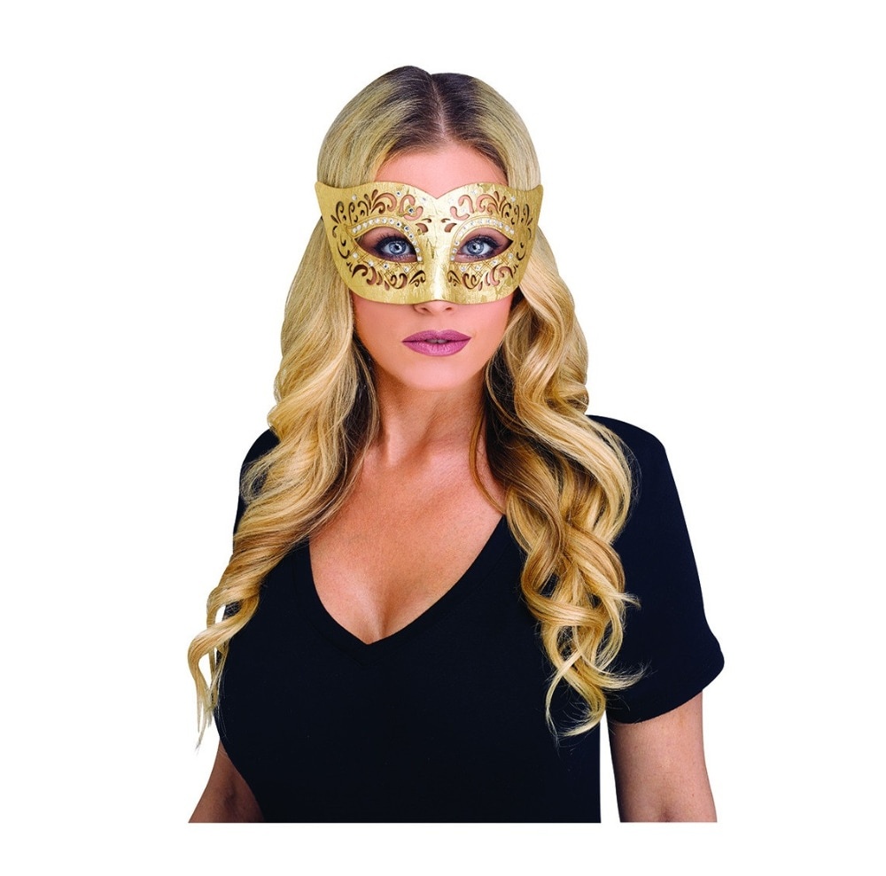 slide 1 of 1, Fun World Fantasy Mask - Gold, 1 ct