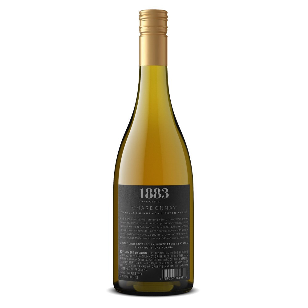 slide 3 of 5, 1883 Chardonnay White Wine, 750 ml
