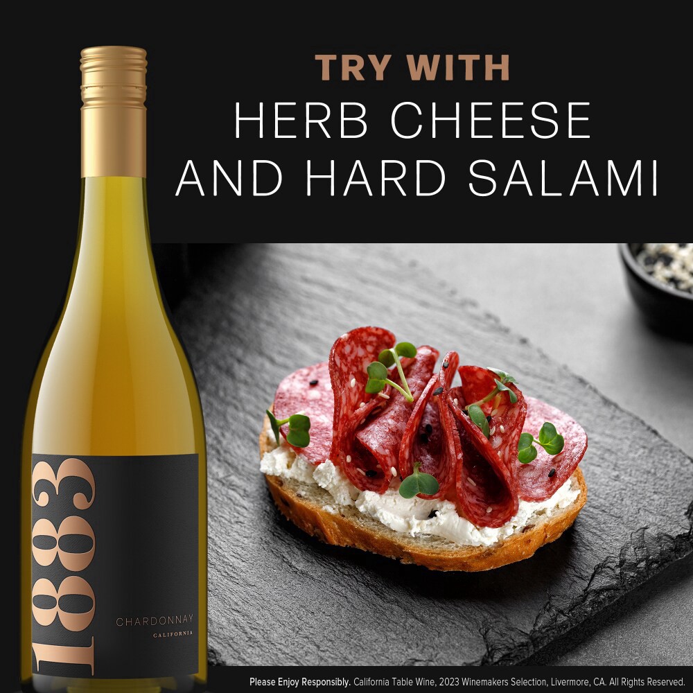 slide 2 of 5, 1883 Chardonnay White Wine, 750 ml