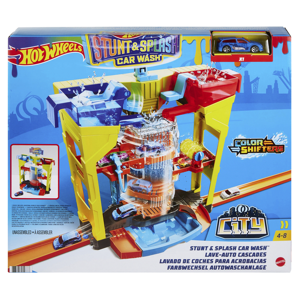 slide 1 of 25, Hot Wheels Stunt & Splash Car Wash Play Set, 1 ct