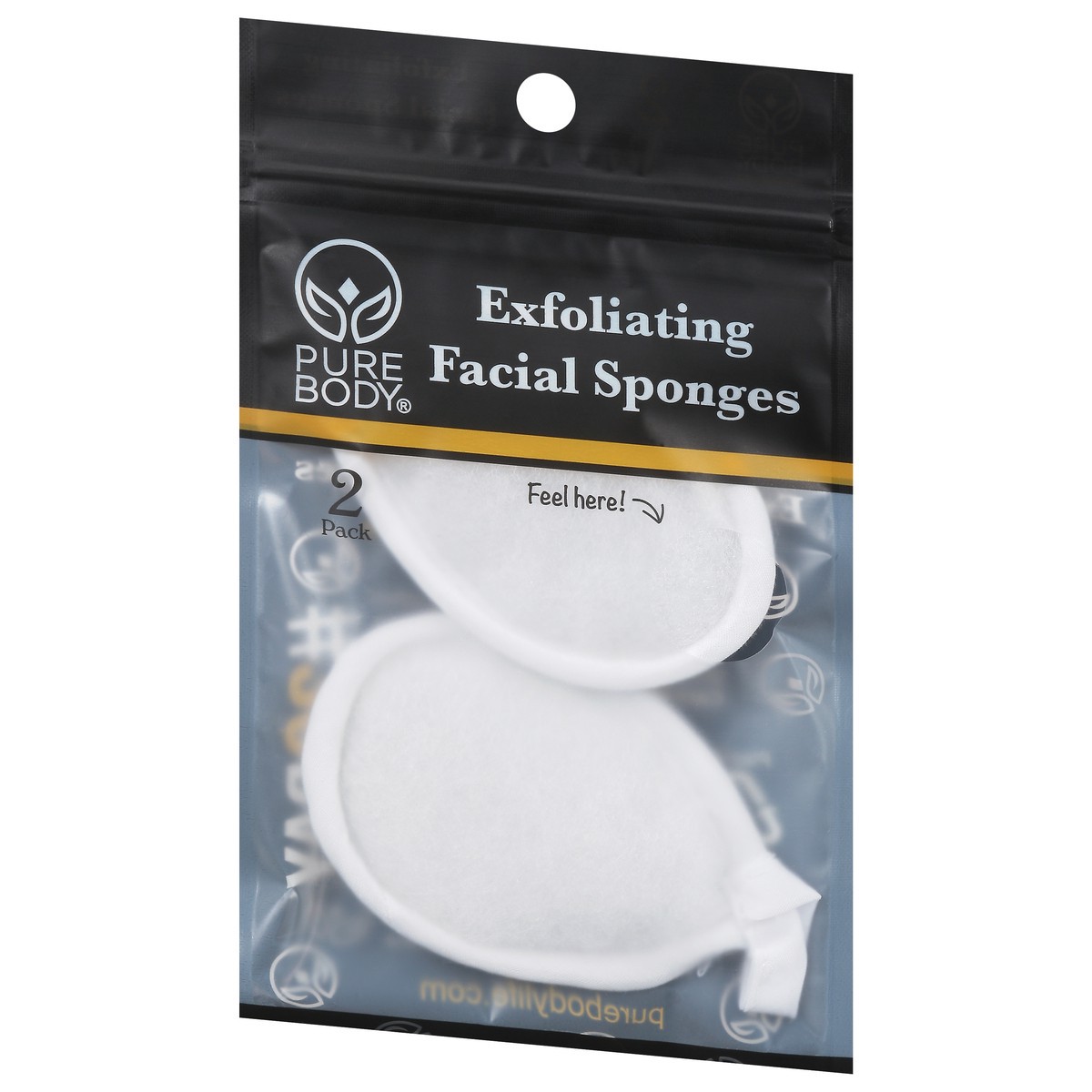 slide 2 of 12, Pure Body Exfoliating Facial Sponges 2 ea, 2 ct