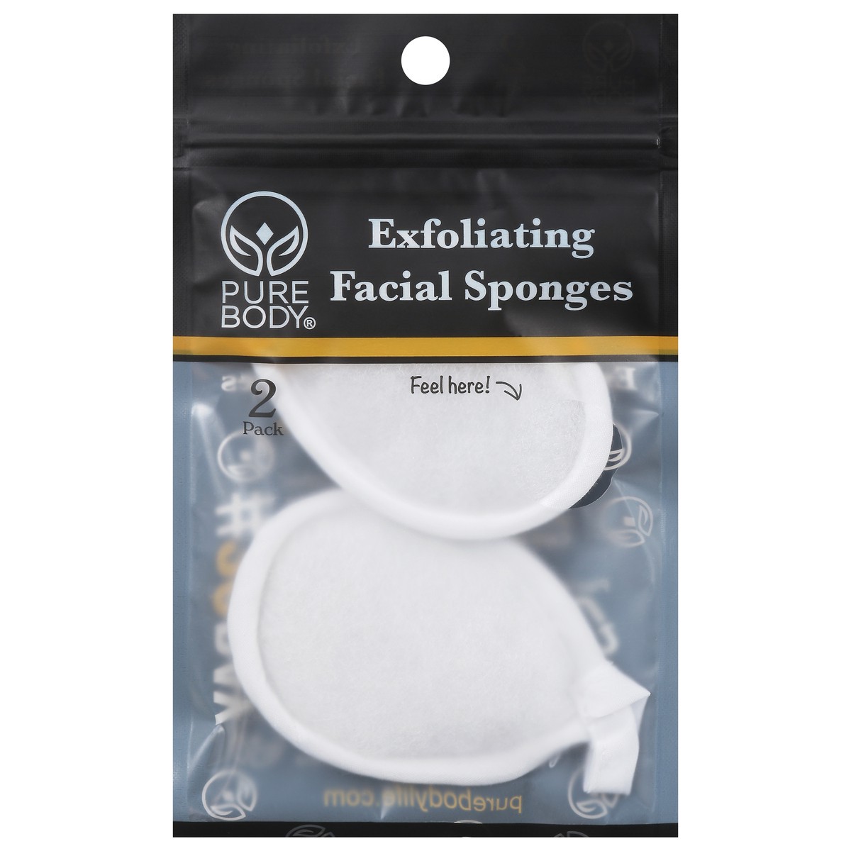 slide 4 of 12, Pure Body Exfoliating Facial Sponges 2 ea, 2 ct