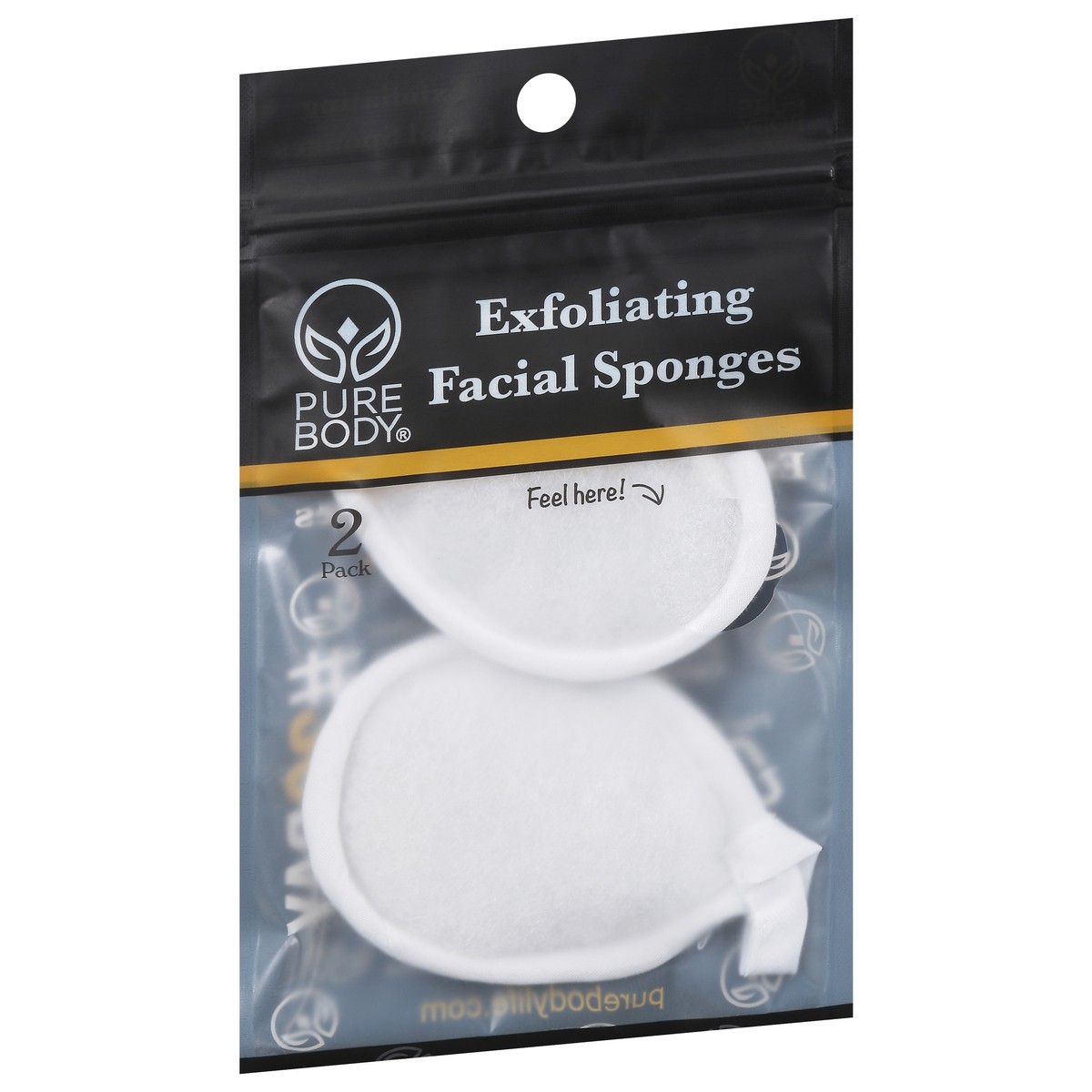 slide 5 of 12, Pure Body Exfoliating Facial Sponges 2 ea, 2 ct