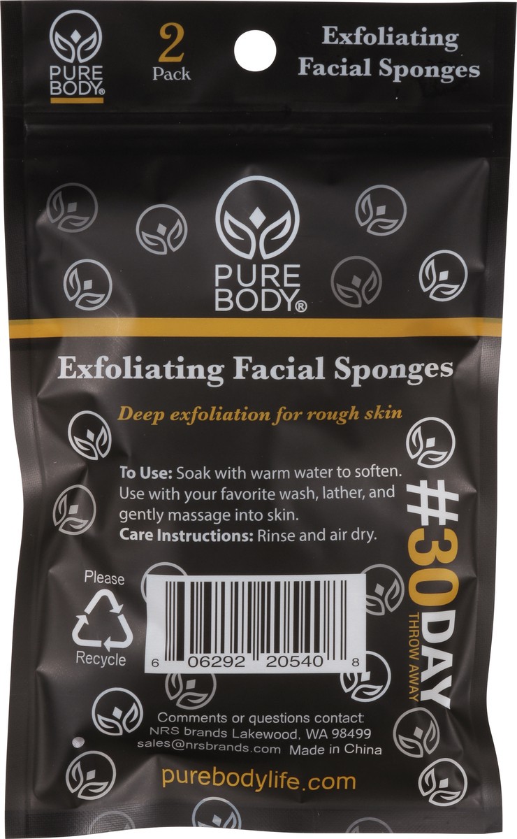 slide 6 of 12, Pure Body Exfoliating Facial Sponges 2 ea, 2 ct