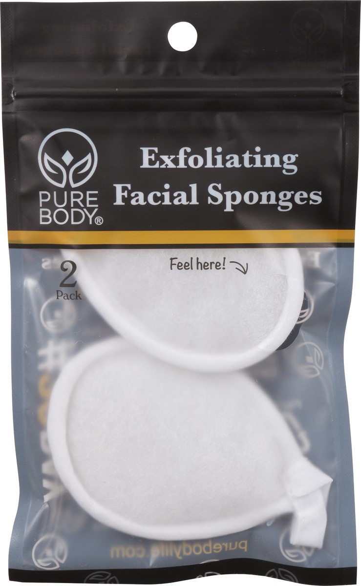 slide 7 of 12, Pure Body Exfoliating Facial Sponges 2 ea, 2 ct