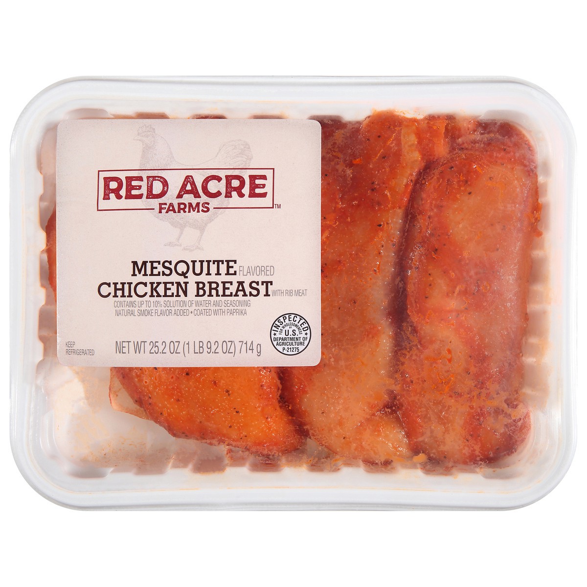 slide 1 of 14, Red Acre Farms Mesquite Chicken Breast With Rib Meat, 25.2 oz