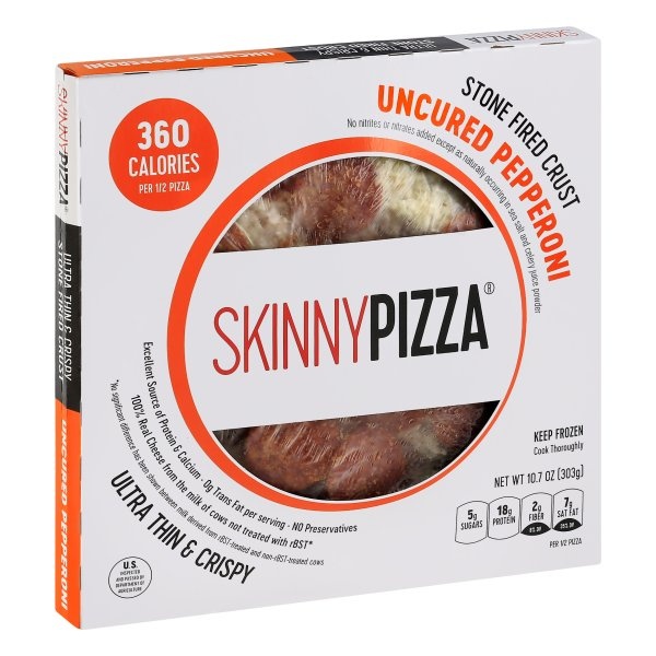 slide 1 of 1, SkinnyPizza Uncured Pepperoni Thin Crust Pizza, 10.08 oz