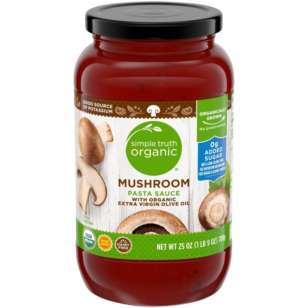 slide 1 of 1, Simple Truth Organic Mushroom Pasta Sauce, 25 oz