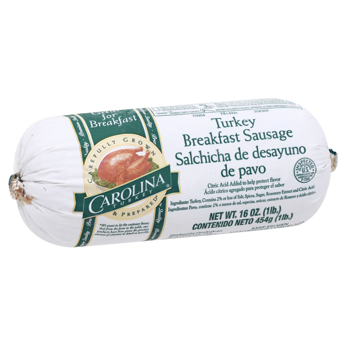 slide 2 of 10, Carolina Turkey Breakfast Sausage 16 oz, 16 oz