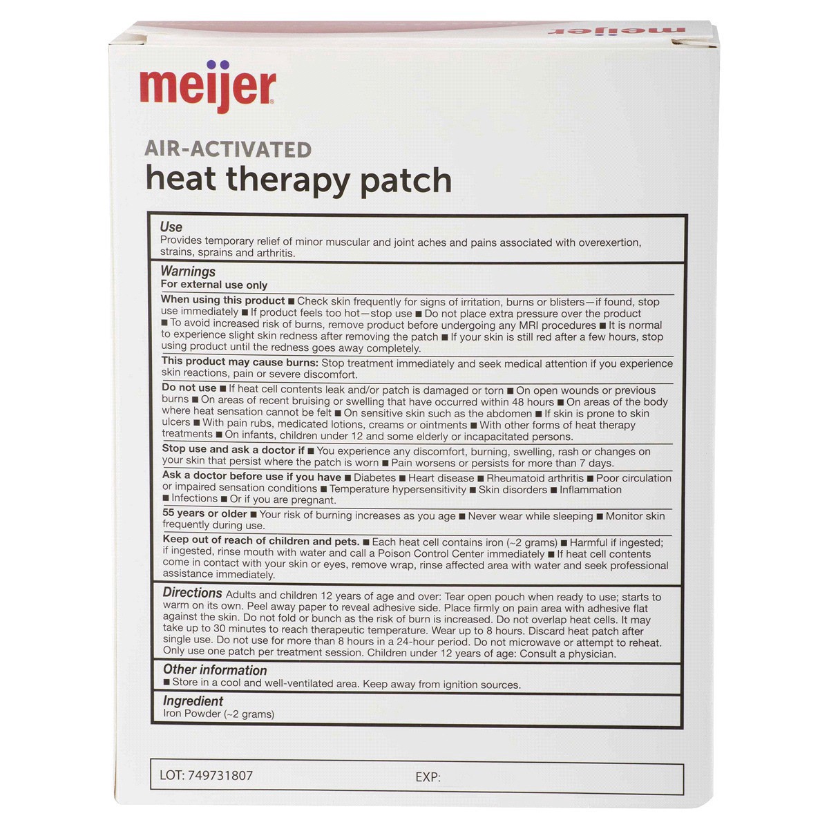 slide 5 of 5, Meijer Heat Therapy Patch, 3 ct