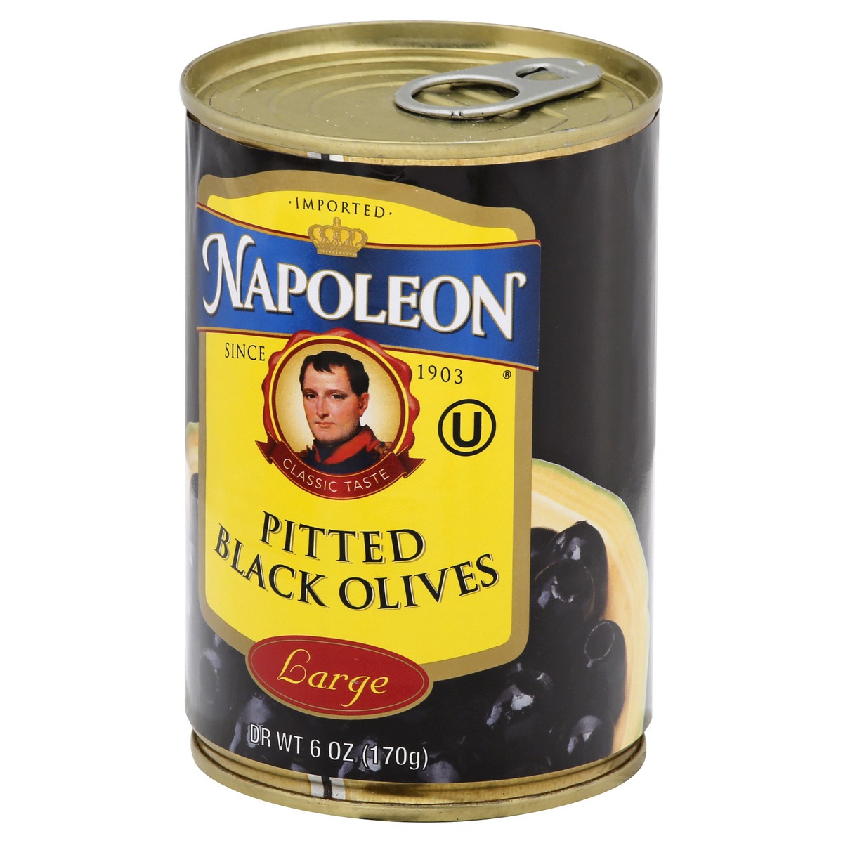 slide 2 of 13, Napoleon Black Pitted Large Olives 6 oz, 6 oz