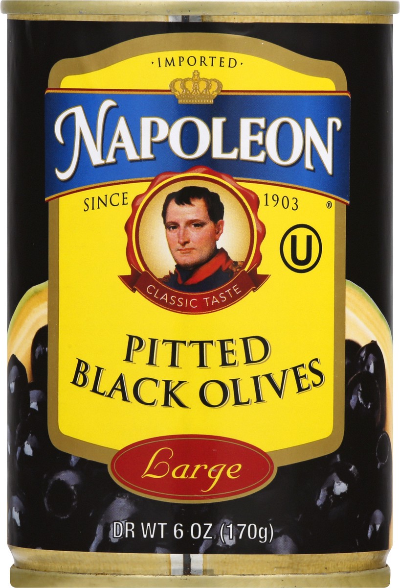 slide 5 of 13, Napoleon Black Pitted Large Olives 6 oz, 6 oz