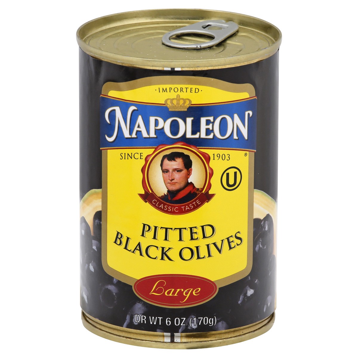slide 1 of 13, Napoleon Black Pitted Large Olives 6 oz, 6 oz