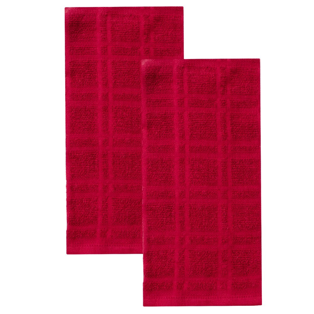 slide 3 of 3, Everyday Living Waffle Kitchen Towels - Paprika, 2 ct