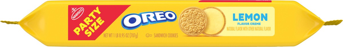 slide 8 of 13, OREO Lemon Creme Sandwich Cookies, Party Size, 24.95 oz, 24.95 oz
