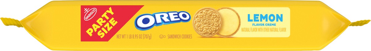 slide 5 of 13, OREO Lemon Creme Sandwich Cookies, Party Size, 24.95 oz, 24.95 oz