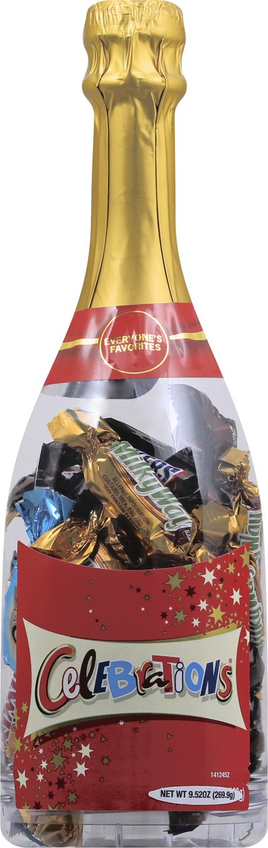 slide 3 of 6, CELEBRATIONS Chocolate Variety Mix Candy Bars, 9.52-Oz Christmas Gift Champagne Bottle, 9.52 oz