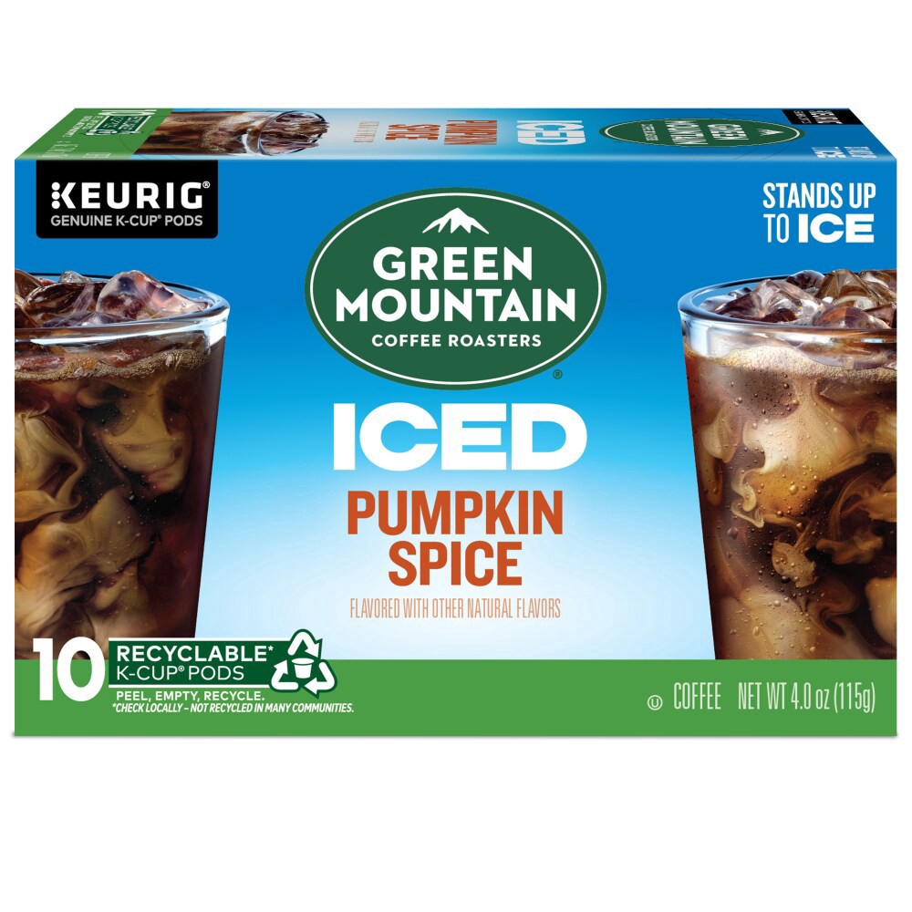 slide 4 of 6, Green Mountain Coffee Roasters ICED Pumpkin Spice, Single Serve Keurig K-Cup Pods, Flavored Ice Coffee- 10 ct, 10 ct