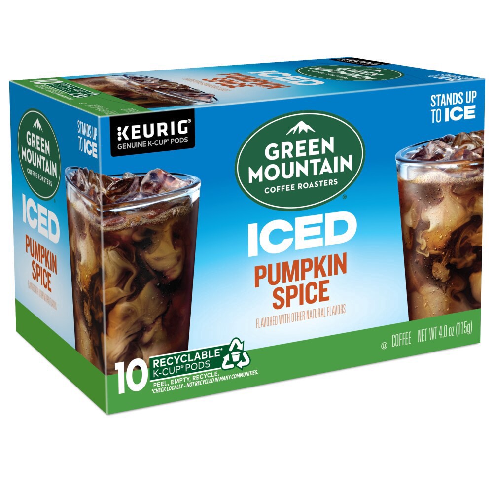 slide 2 of 6, Green Mountain Coffee Roasters ICED Pumpkin Spice, Single Serve Keurig K-Cup Pods, Flavored Ice Coffee- 10 ct, 10 ct