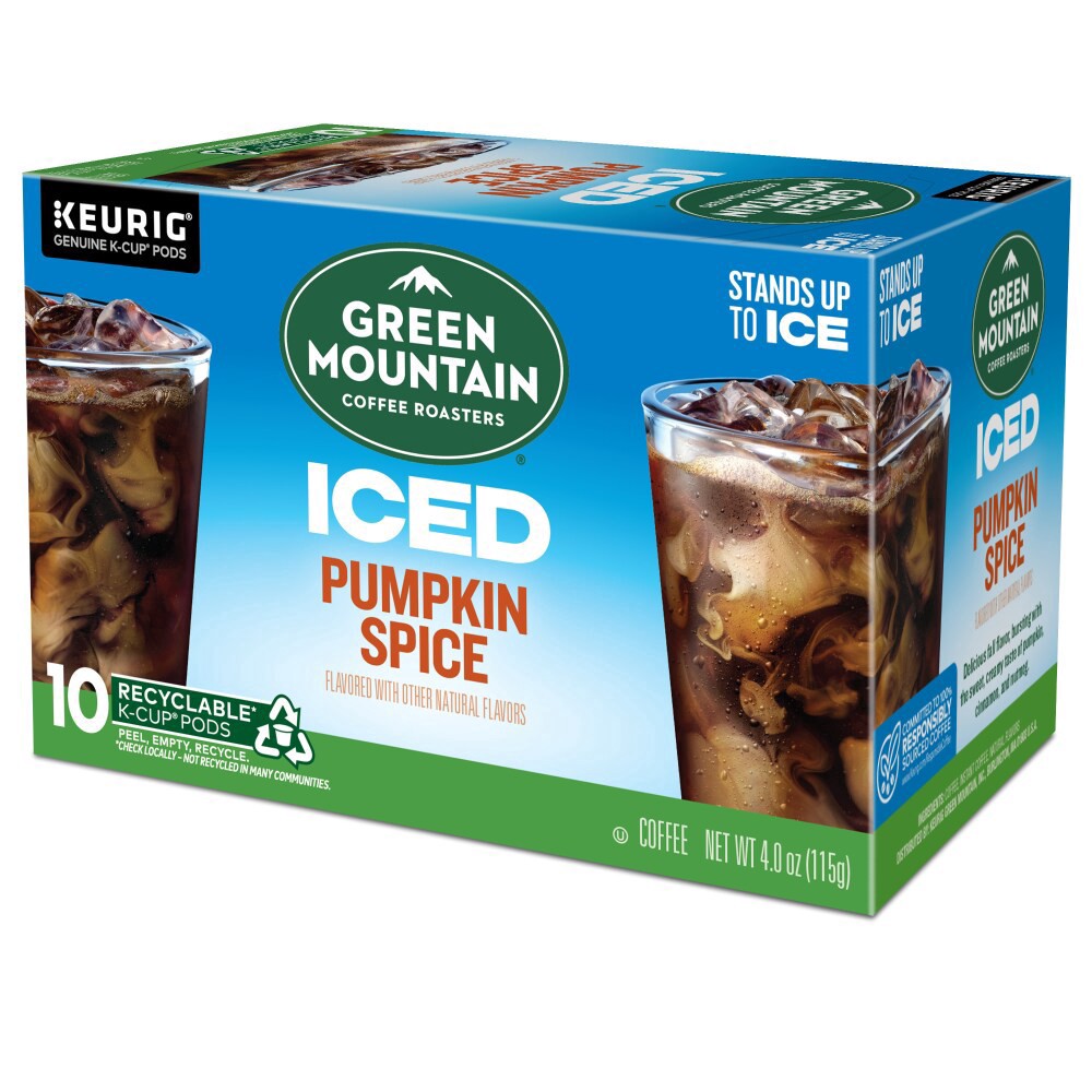 slide 5 of 6, Green Mountain Coffee Roasters ICED Pumpkin Spice, Single Serve Keurig K-Cup Pods, Flavored Ice Coffee- 10 ct, 10 ct