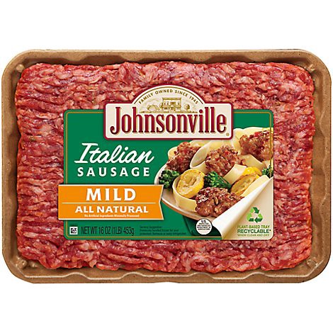 slide 1 of 1, Johnsonville Mild Italian Ground Pork Bulk Sausage, 16 oz