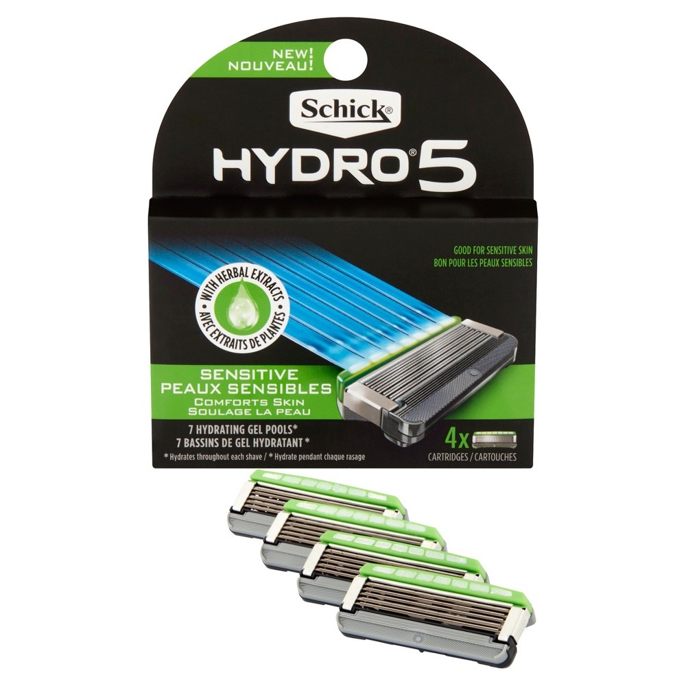 slide 6 of 7, Schick Hydro 5 Sensitive Men's Razor Blade Refills, 4 ct