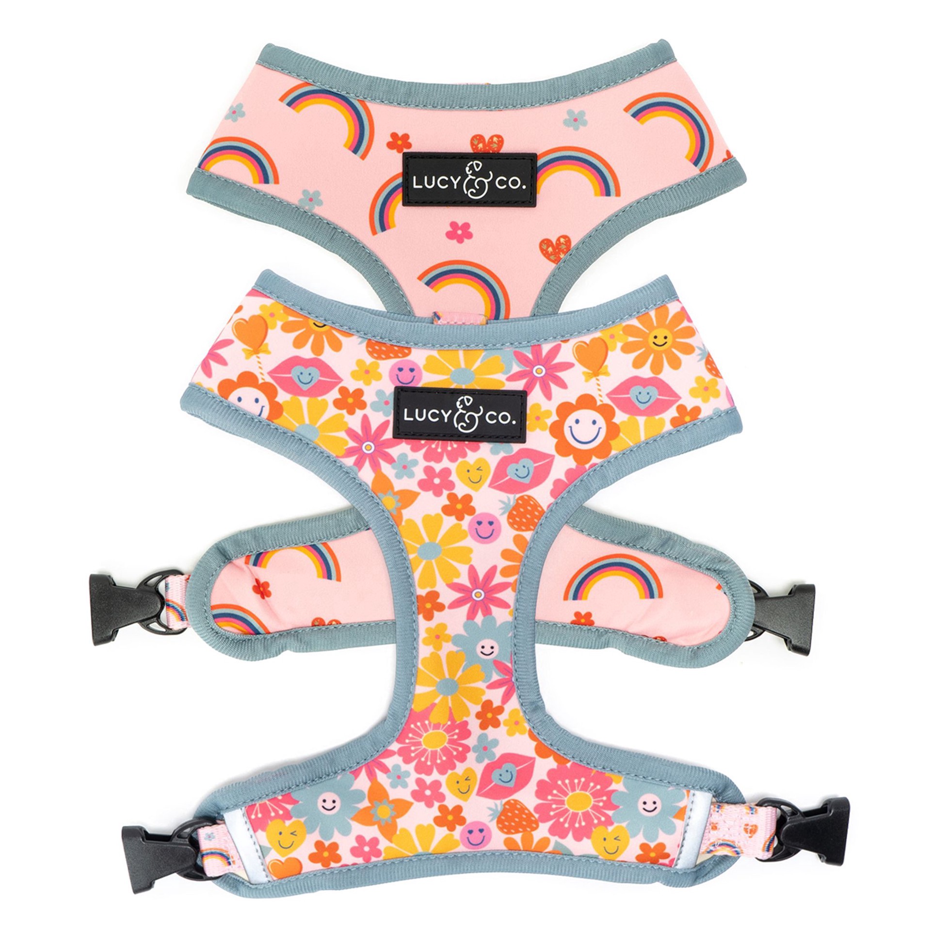 slide 1 of 1, Lucy & Co. Y2K Baby Reversible Dog Harness, MED