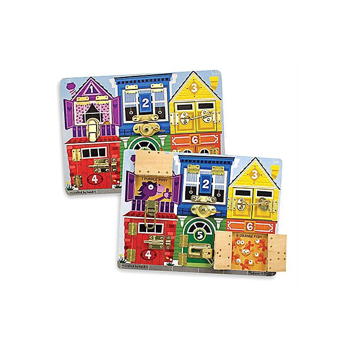 slide 1 of 1, Melissa & Doug Latches Wooden Activity Board, 15.5 in x 11.5 in x 1.25 in