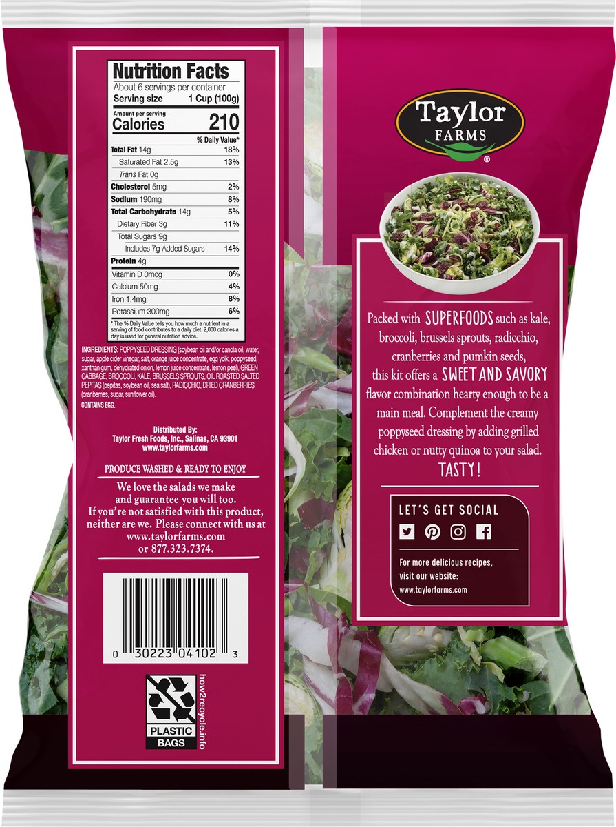 slide 2 of 3, Taylor Farms Family Sweet Kale Chopped Salad Kit, 16.4 oz